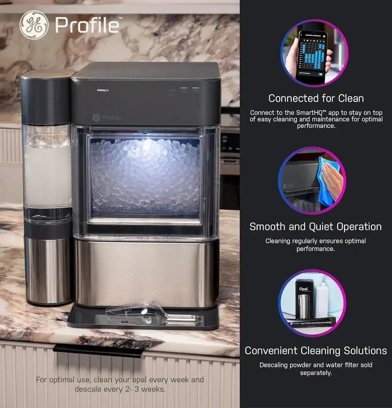 GE Profile Opal 2.0 XL Nugget Ice Maker – WiFi-Enabled, 38 lbs Daily Output, 1-Gallon Tank, Stainless Steel