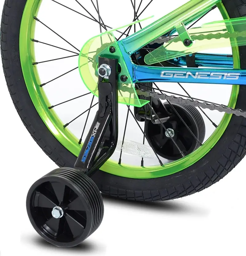 Genesis Glitch 18-Inch BMX Bike for Boys – Vibrant Blue and Green Design