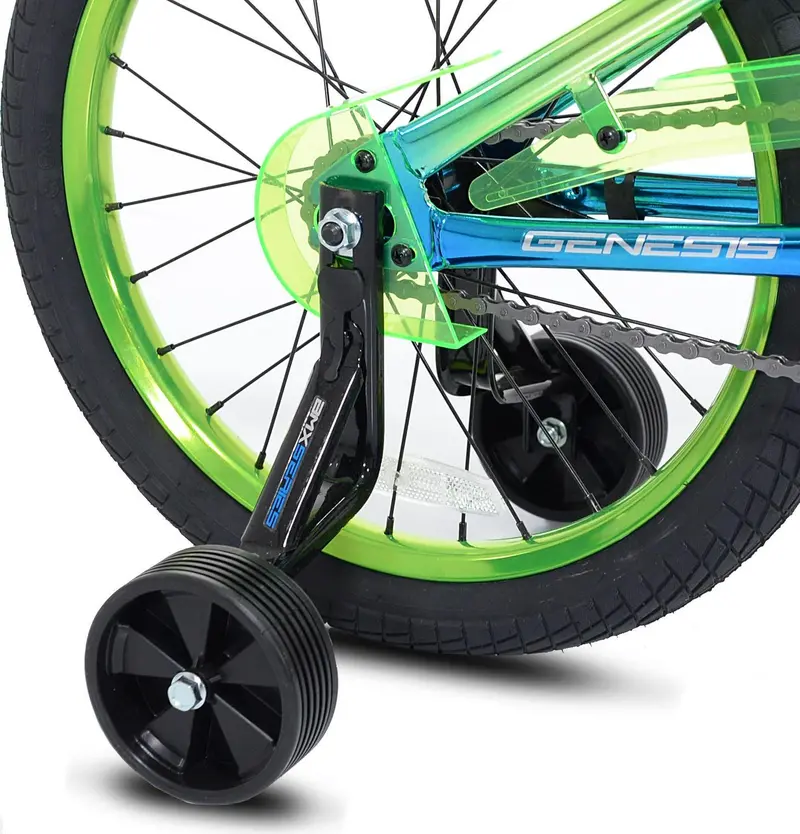 Genesis Glitch Youth BMX Bike – 18-Inch Blue/Green Alloy Frame for Beginner to Intermediate Riders