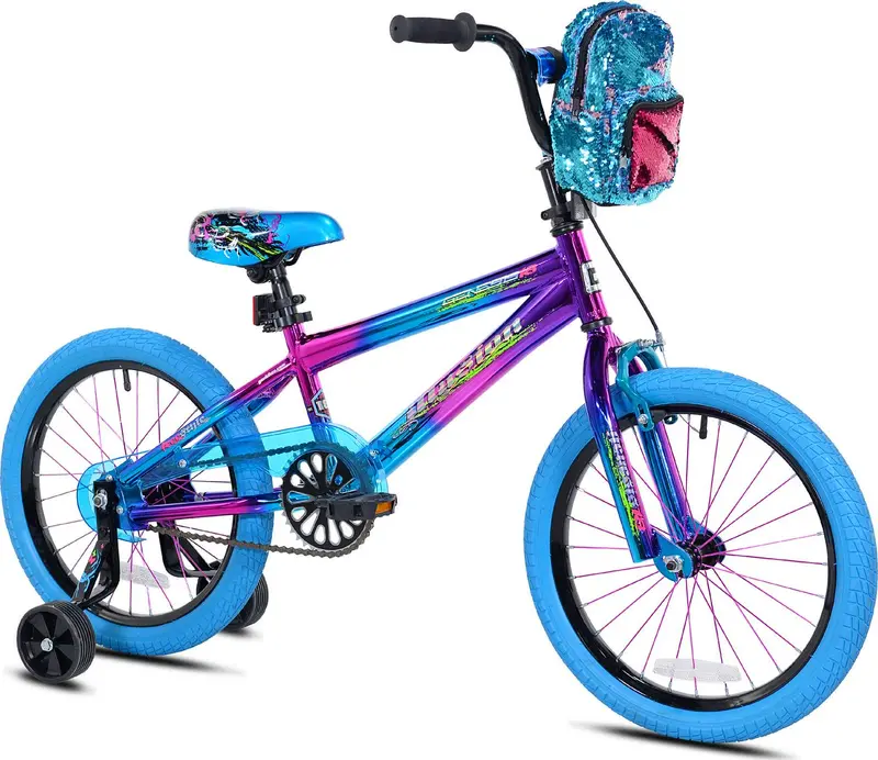 Genesis Illusion 18-Inch Girls’ Hybrid Bike – Dual-Color Blue and Purple Frame