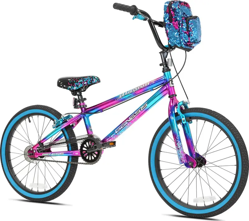 Genesis Illusion 20-Inch Girls' Hybrid Bike – Dual-Tone Blue and Purple Frame with Comfort Geometry