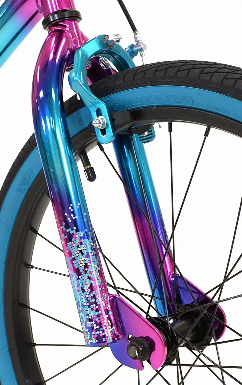 Genesis Illusion Girls' Bike – Stylish 20-Inch Blue/Purple Model Featuring Kid-Optimized Geometry and Consistent Braking Performance