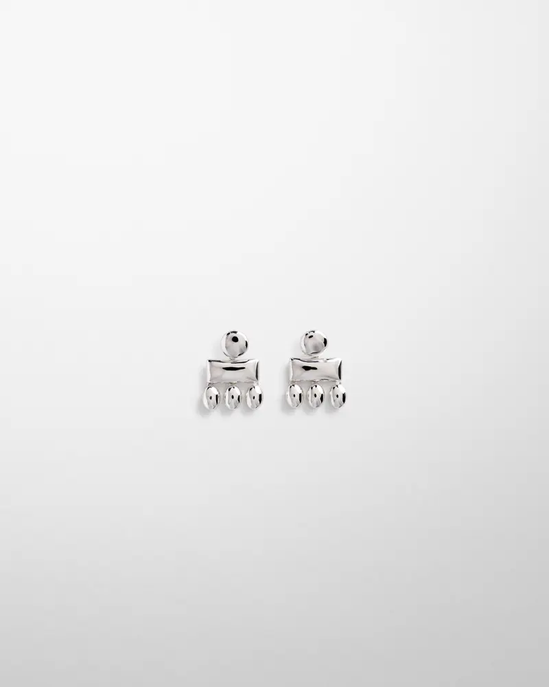 Geometric Mini Chandelier Earrings In Sterling Silver