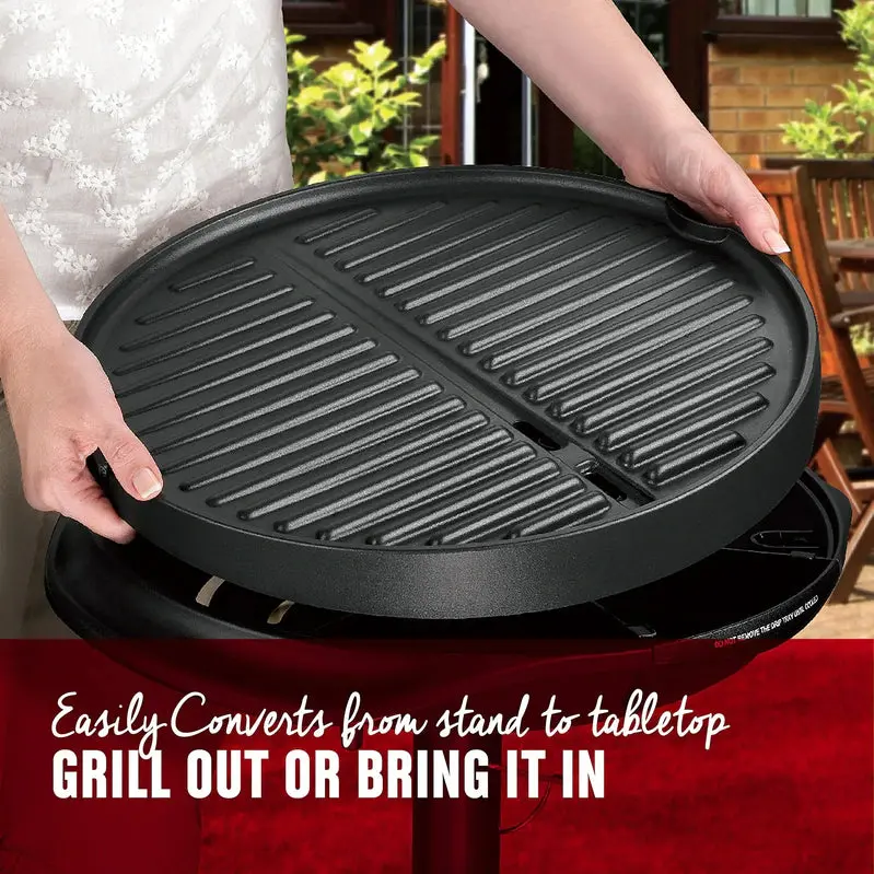 George Foreman Silver Electric Grill – Large Surface Area, Adjustable Heat Control, Serves 12 or More