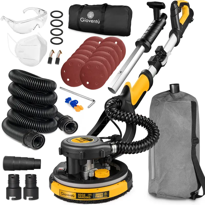 Giovent Electric Ceiling Sander with Vacuum Integration – Drywall Sanding Tool for Dust-Free Finishing