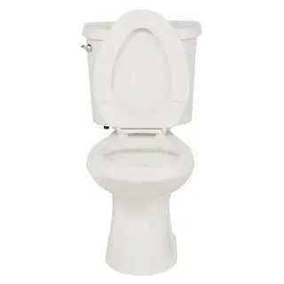 Glacier Bay High-Efficiency Elongated Toilet – 2-Piece Design, 1.28 GPF Single Flush, Classic White Finish