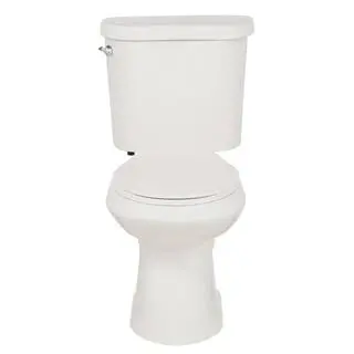 Glacier Bay High-Efficiency Elongated Toilet – 2-Piece Design, 1.28 GPF Single Flush, Classic White Finish