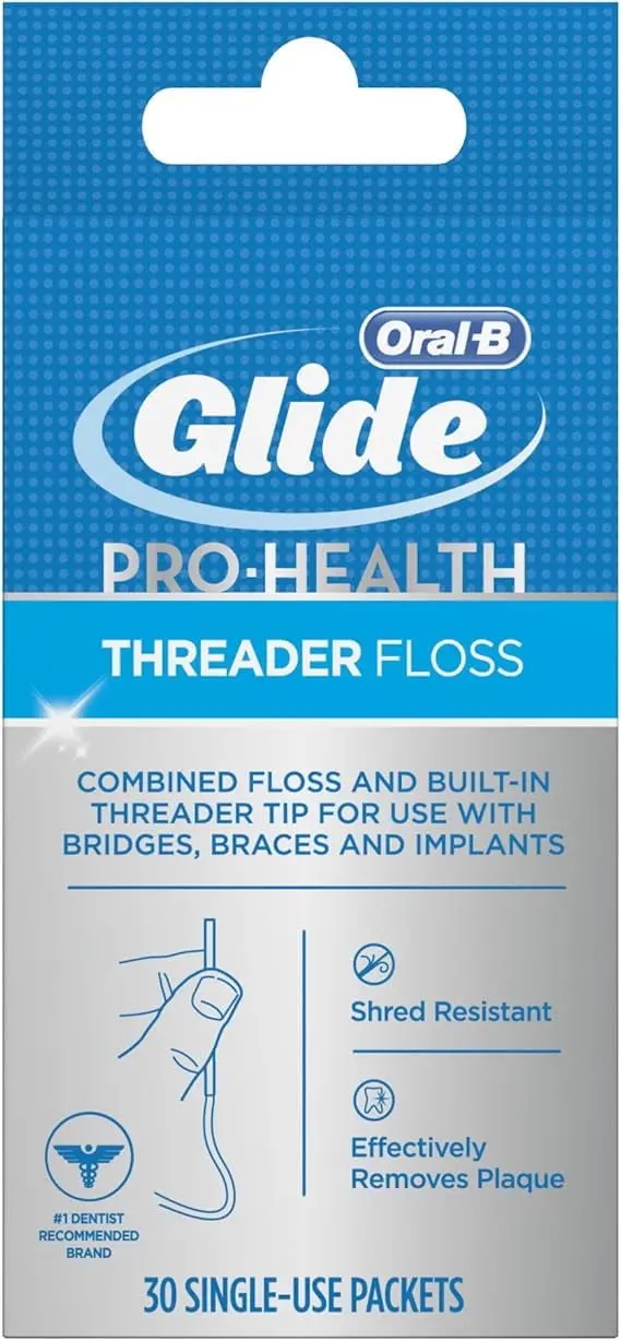 Glide Pro-Health Floss Threaders – 30-Piece Pack for Effortless Interdental Care