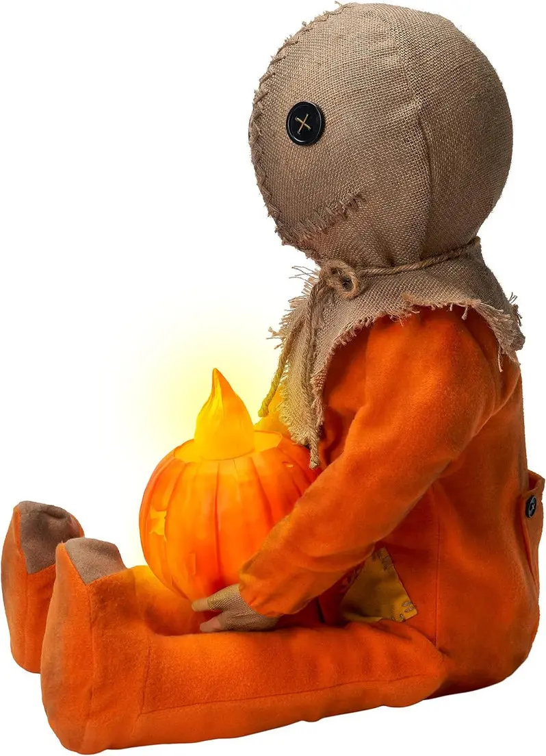 Glow-in-the-Dark Animated Sitting Sam Doll for Indoor and Outdoor Halloween Displays