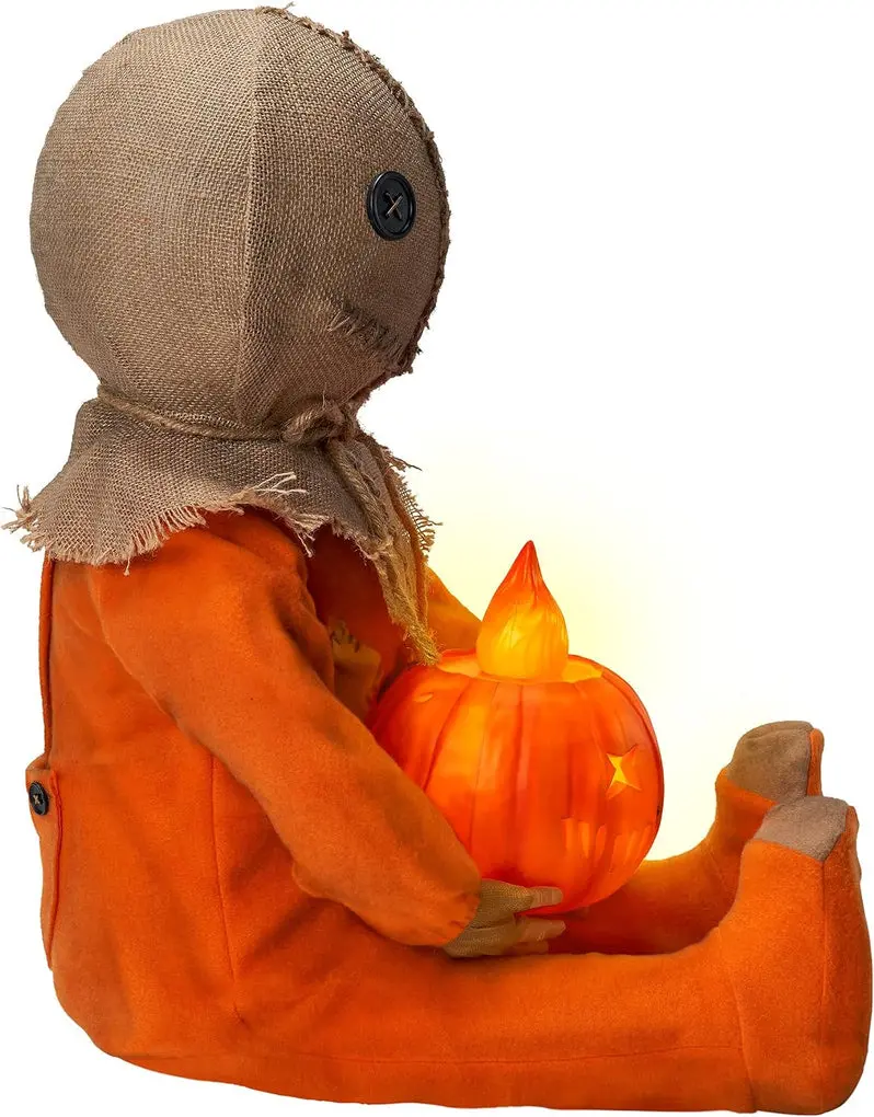 Glow-in-the-Dark Animated Sitting Sam Doll for Indoor and Outdoor Halloween Displays