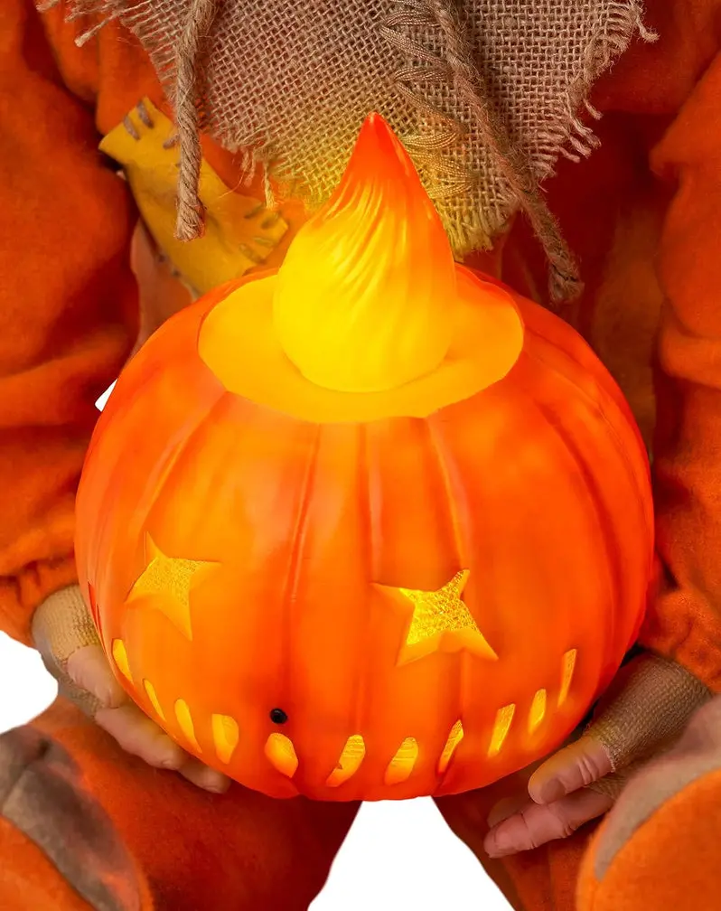 Glow-in-the-Dark Animated Sitting Sam Doll for Indoor and Outdoor Halloween Displays