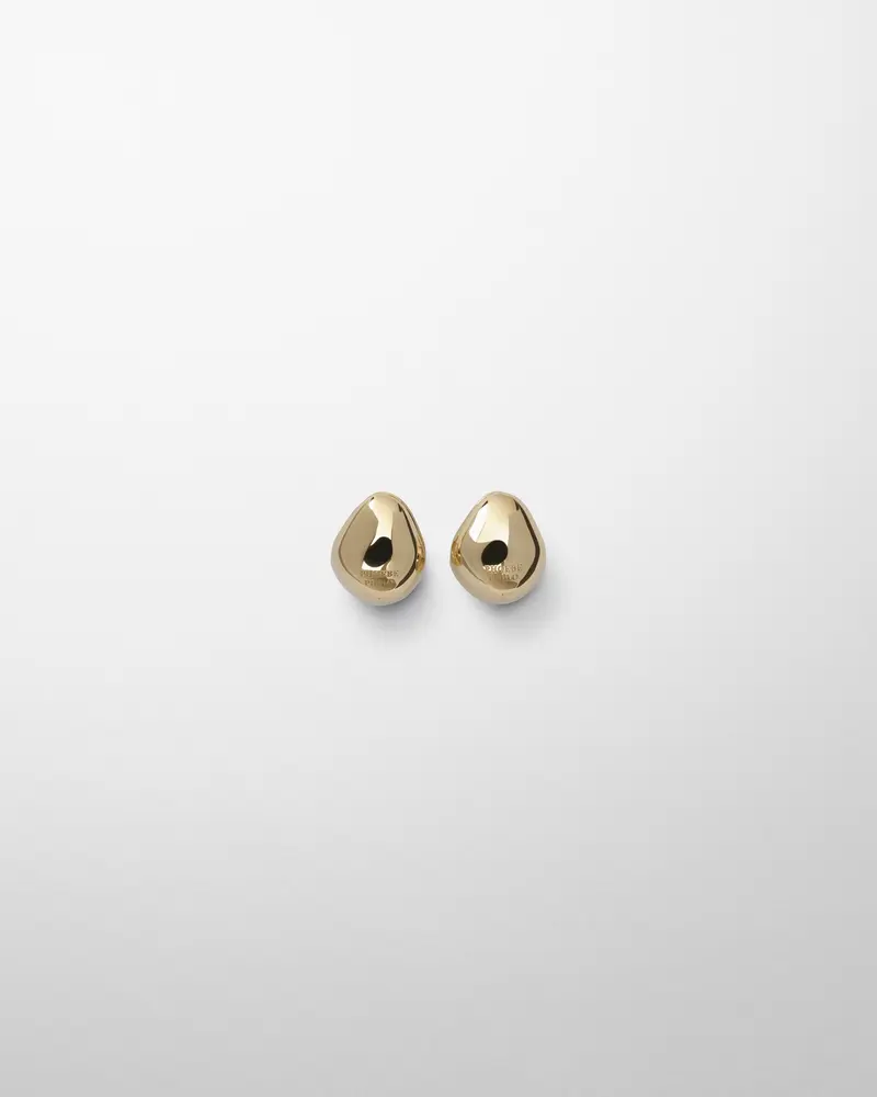 Gold-Plated Pebble-Shaped Stud Earrings 2