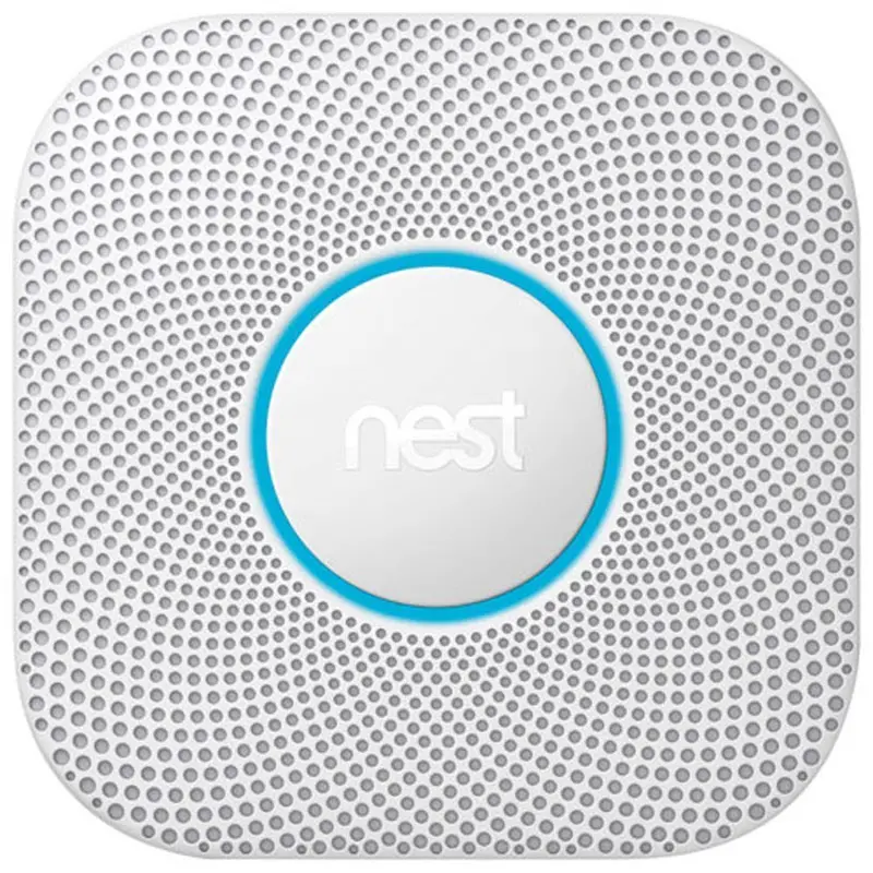 Google Nest Protect (2nd Gen) Wired Smoke and Carbon Monoxide Detector — Voice Guidance, Real-Time Alerts via Mobile App