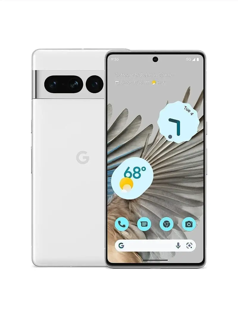 Google Pixel 7 Pro Unlocked 5G Smartphone — 128GB Snow, Triple-Camera System, All-Day Power