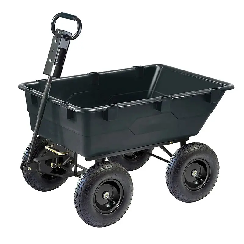 GOR866D Heavy-Duty Poly Garden Dump Cart – 1200-Lb Load Capacity, 40" x 25" Durable Bed