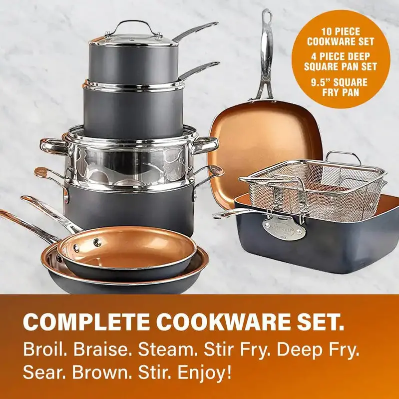 Gotham Steel 20-Piece Graphite Nonstick Cookware and Bakeware Set