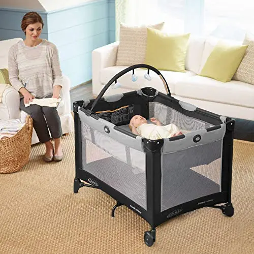 Graco Pack 'n Play On the Go Playard – Lightweight Foldable Infant Playpen with Carry Bag and Kagen Design