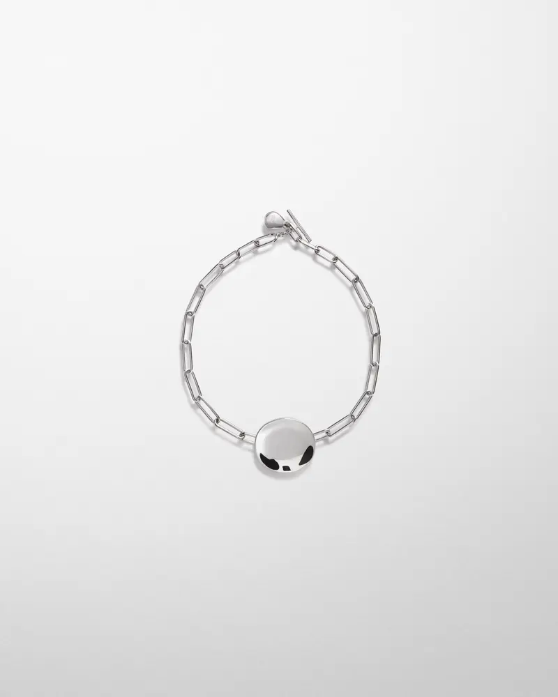Graphic Sterling Silver Medallion Necklace With Adjustable Choker Fit