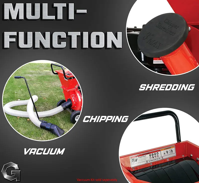 GreatCircleUSA Professional Gas-Powered Wood Chipper Shredder for Branches, Leaves, and Yard Debris