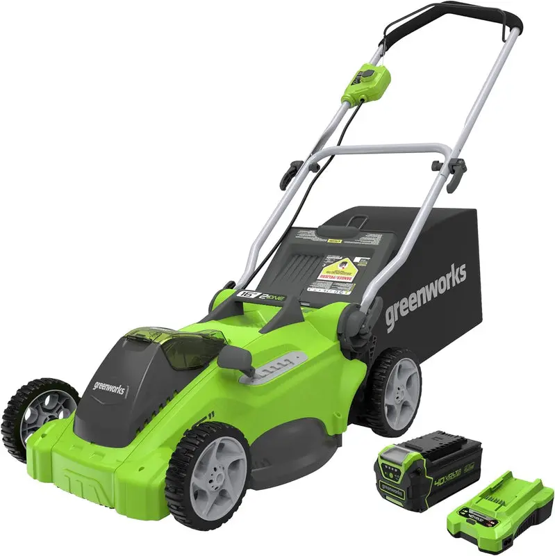 Greenworks 40V 16-Inch Cordless Lawn Mower – Includes 4.0Ah Battery & Charger