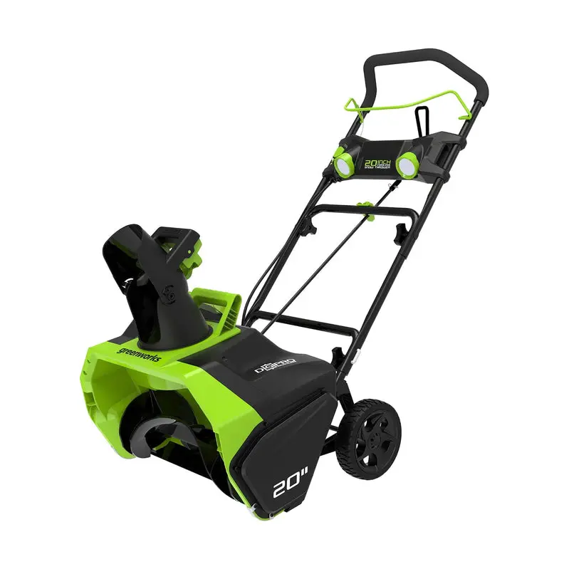 Greenworks 40V Cordless Brushless Snow Blower – 20-Inch, 4.0Ah Battery, LED Lights, 180° Chute Rotation