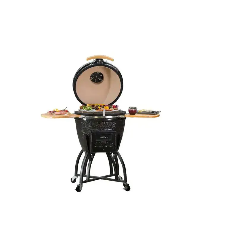 Grills Kamado Pro 22-Inch Ceramic Charcoal Grill with Protective Cover