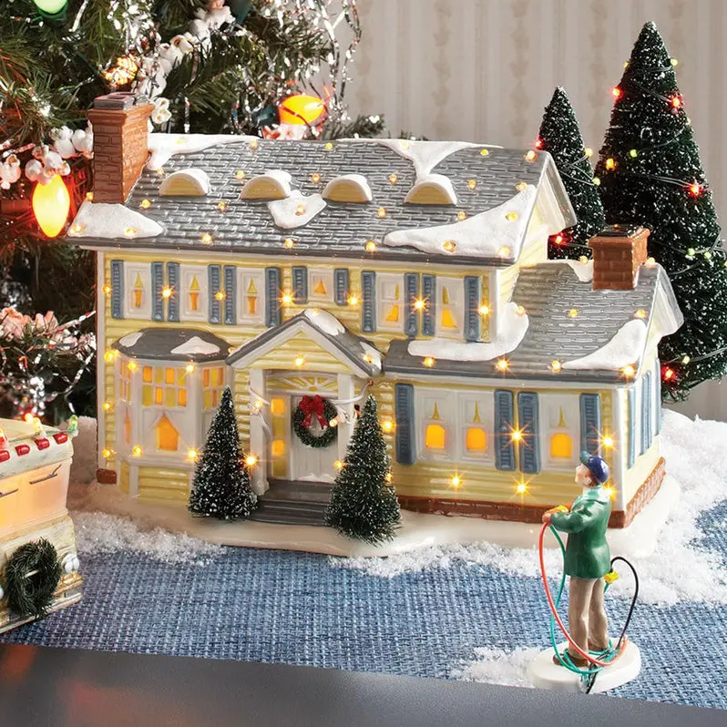 Griswold House Lighted Snow Village Ornament – National Lampoon’s Christmas Vacation Themed Decoration
