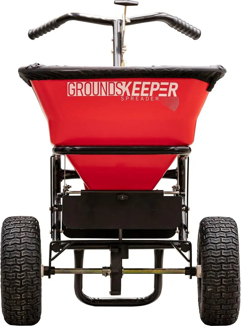 Grounds Keeper 3039632R Walk-Behind Spreader – 100-Lb Hopper for Seed, Salt, Fertilizer, and De-Icer