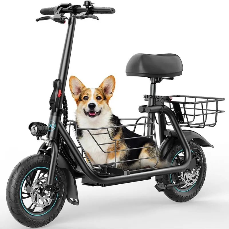 Gyroor 550W Foldable Electric Scooter – Urban Commuter E-Scooter with Built-In Basket and Comfort Seat