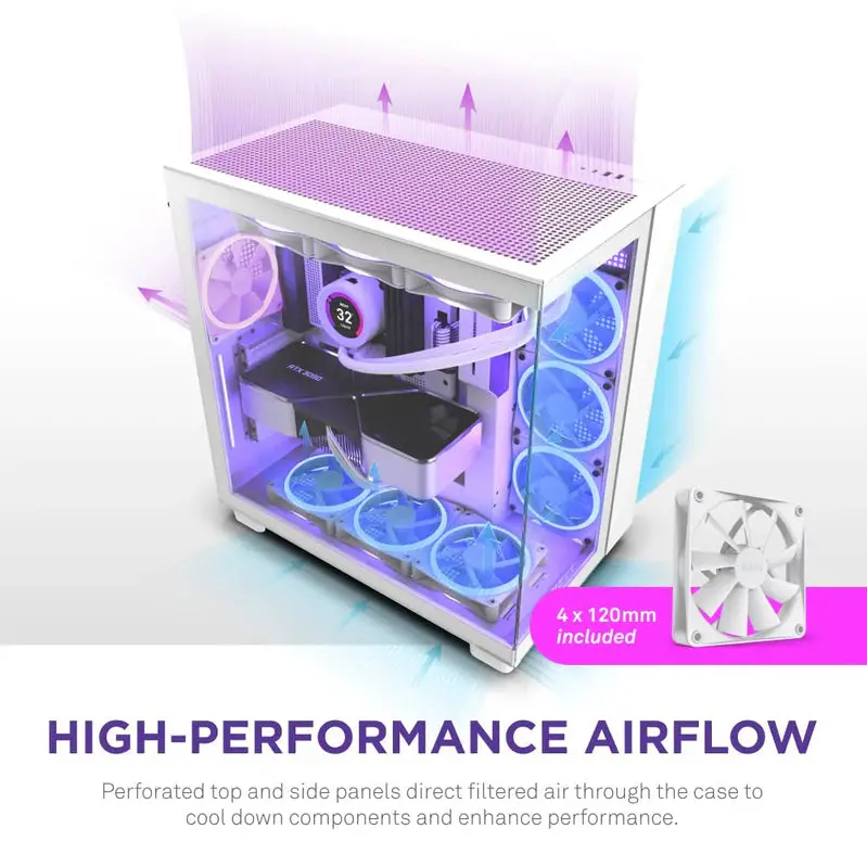 H9 Flow Dual-Chamber ATX Mid-Tower Gaming PC Case
