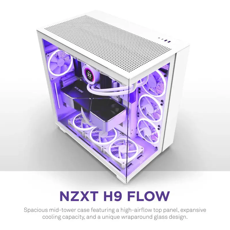 H9 Flow Dual-Chamber ATX Mid-Tower Gaming PC Case