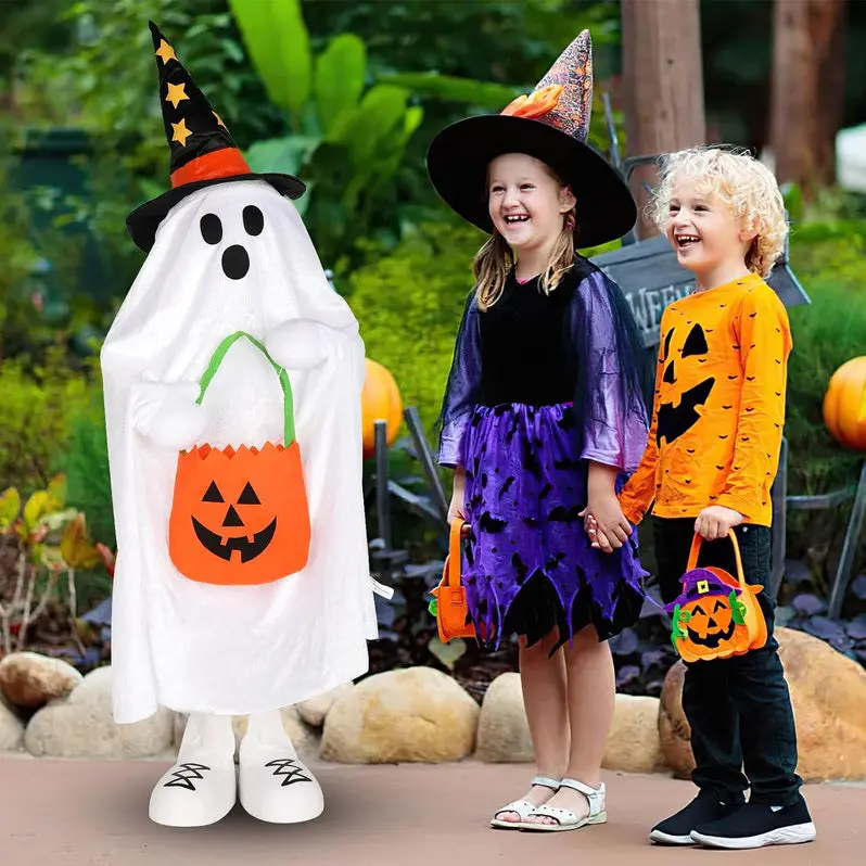 Halloween Porch Decoration Set – Glow-in-the-Dark Jack-O-Lantern Collection (4-Piece)