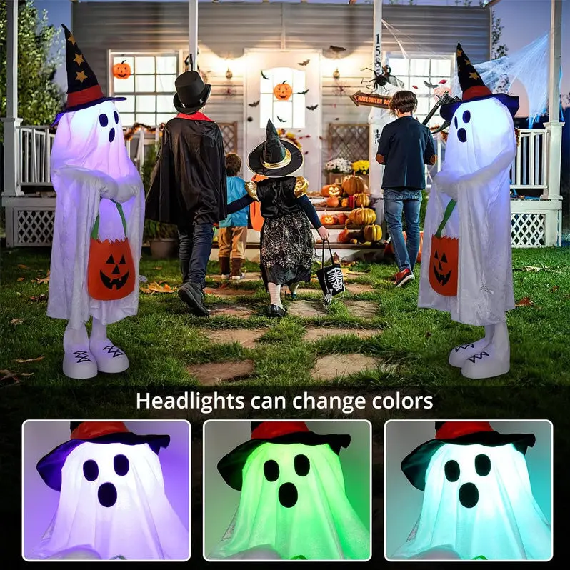 Halloween Porch Decoration Set – Glow-in-the-Dark Jack-O-Lantern Collection (4-Piece)