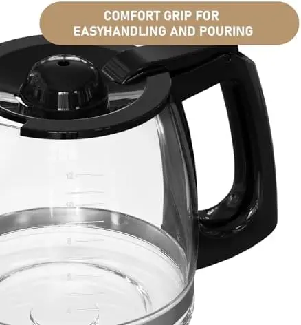 Hamilton Beach 12-Cup Replacement Glass Carafe – Fits Models 49902, 49915, 49905C, CM4309, and Others