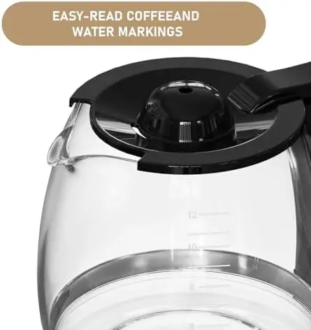 Hamilton Beach 12-Cup Replacement Glass Carafe – Fits Models 49902, 49915, 49905C, CM4309, and Others