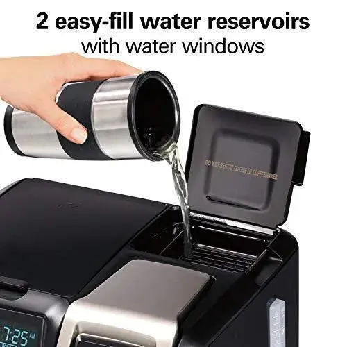 Hamilton Beach FlexBrew Dual-Brew Thermal Coffee Maker – Model 49966 (K-Cup + Ground Coffee), Programmable Timer, Black & Stainless Steel