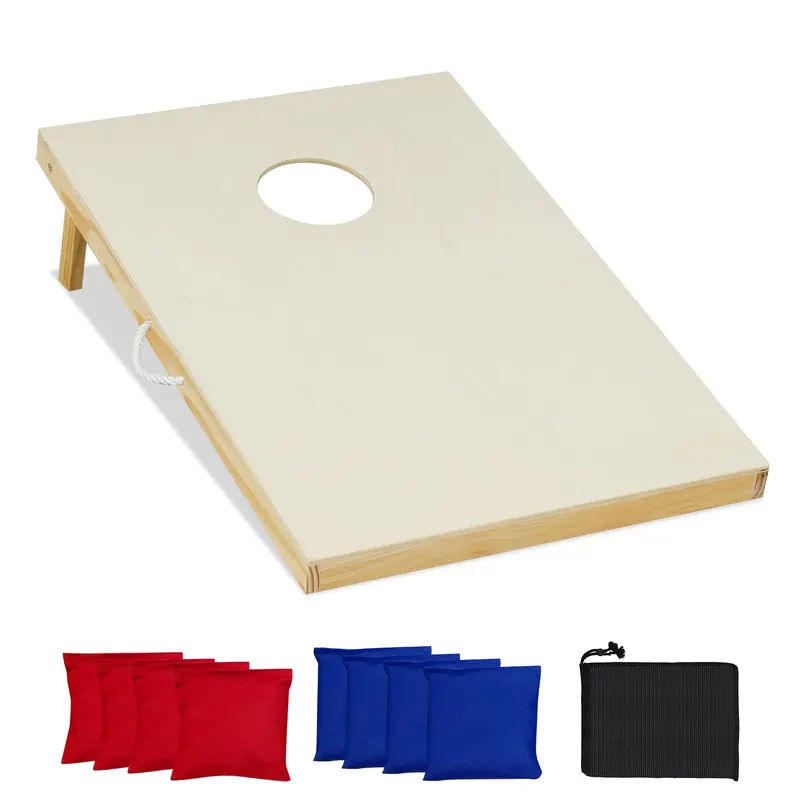 Handcrafted Solid Wood Cornhole Set—Includes Two Tournament-Ready Boards and Eight Premium Bean Bags