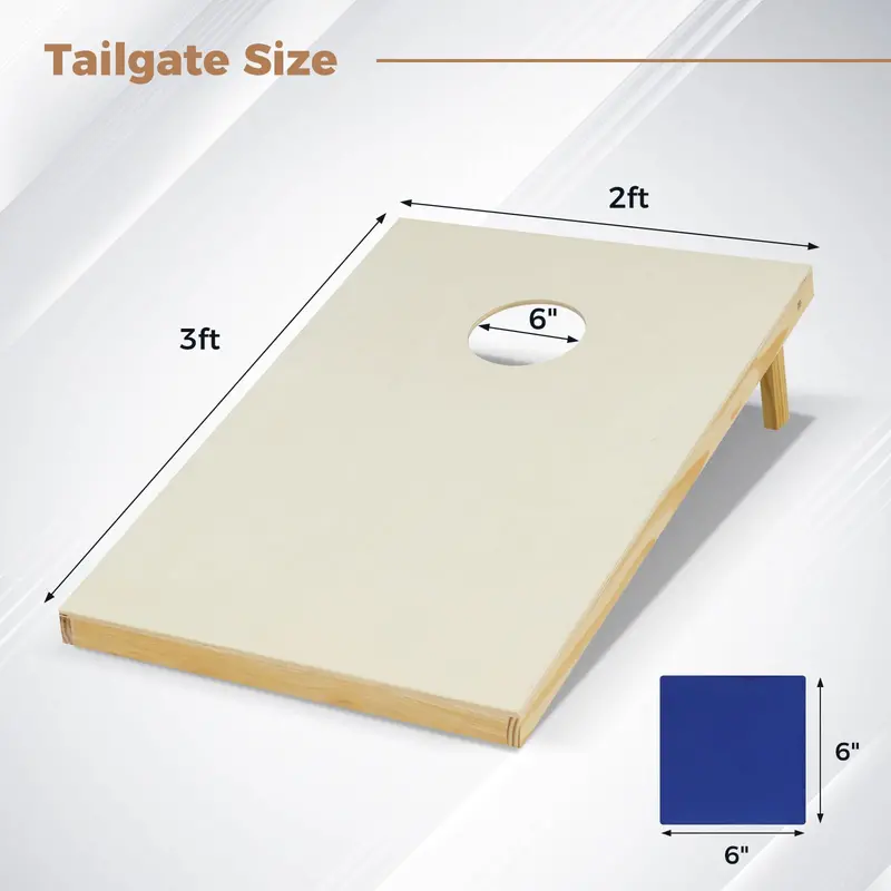 Handcrafted Solid Wood Cornhole Set—Includes Two Tournament-Ready Boards and Eight Premium Bean Bags