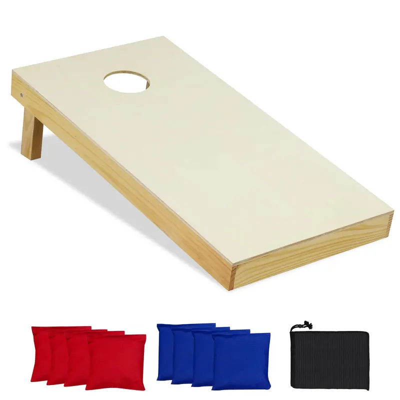 Handcrafted Solid Wood Cornhole Set—Includes Two Tournament-Ready Boards and Eight Premium Bean Bags