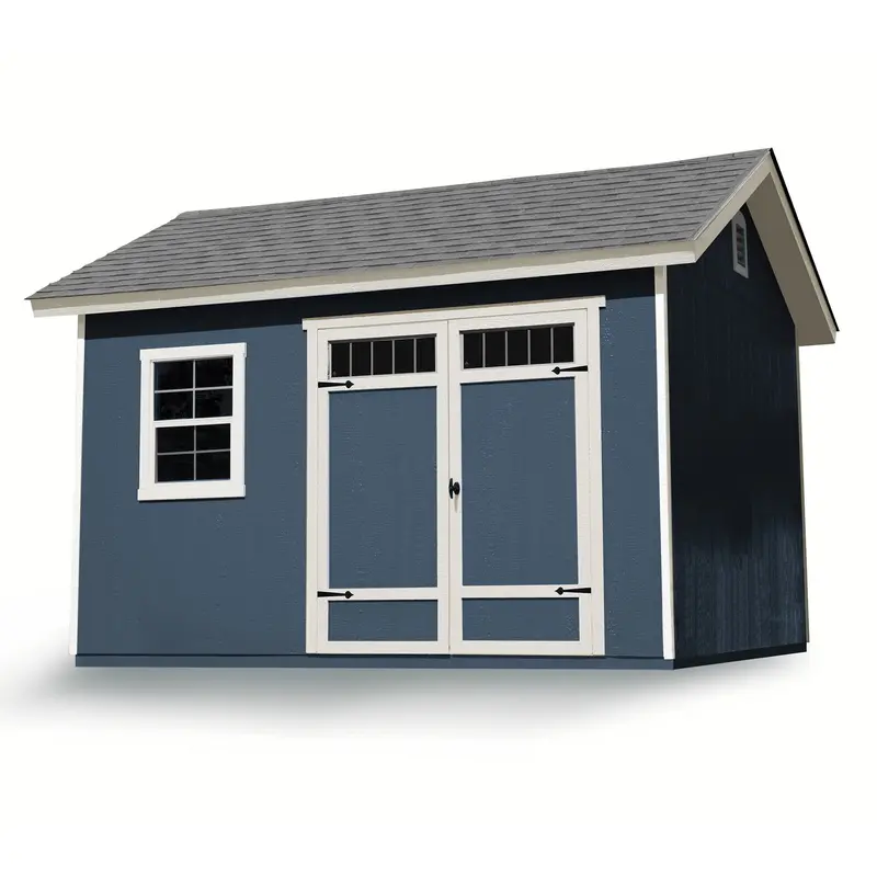 Handy Home Products Beachwood Wooden Storage Shed – 10 ft. x 12 ft. Prefab Structure with Floor Kit