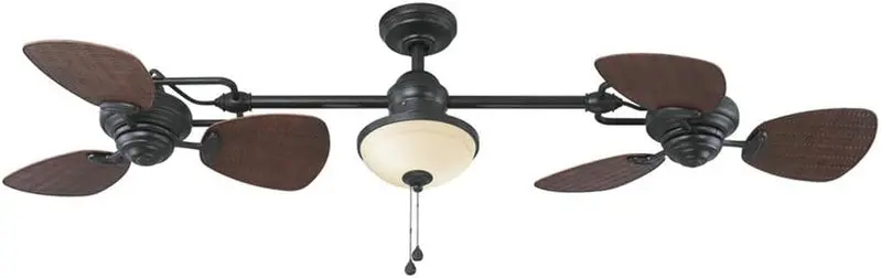 Harbor Breeze Twin Breeze II 74" Wet-Rated Outdoor Ceiling Fan – Rust-Resistant Bronze Finish