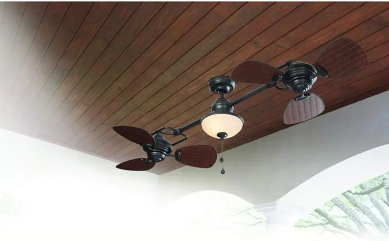 Harbor Breeze Twin Breeze II 74" Wet-Rated Outdoor Ceiling Fan – Rust-Resistant Bronze Finish