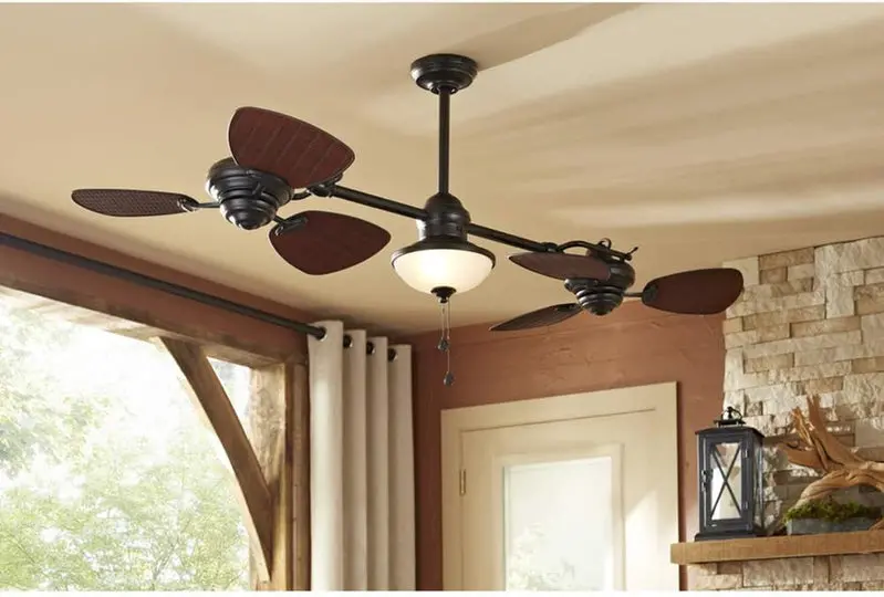 Harbor Breeze Twin Breeze II 74" Wet-Rated Outdoor Ceiling Fan – Rust-Resistant Bronze Finish