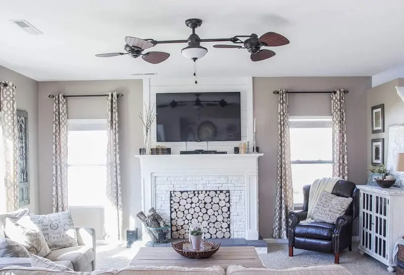 Harbor Breeze Twin Breeze II 74" Wet-Rated Outdoor Ceiling Fan – Rust-Resistant Bronze Finish