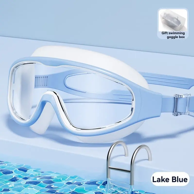 HD Anti-Fog Swim Goggles – Oversized Ergonomic Design, Leak-Resistant Seal, Unisex Adult Fit with Wide Peripheral Vision