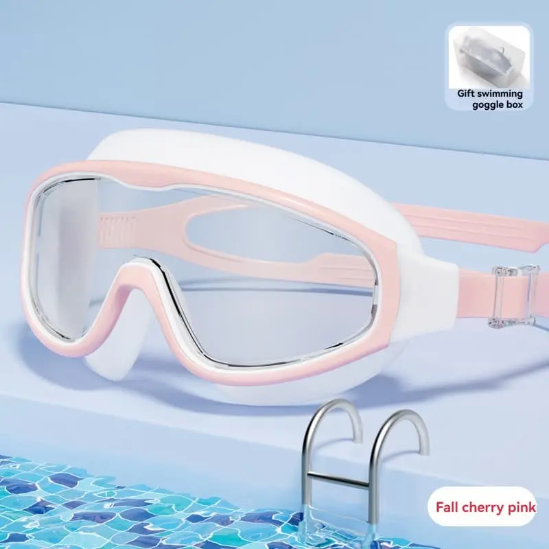HD Anti-Fog Swim Goggles – Oversized Ergonomic Design, Leak-Resistant Seal, Unisex Adult Fit with Wide Peripheral Vision
