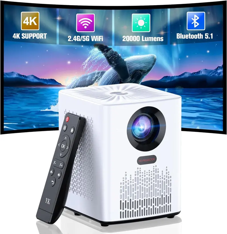 HD Wireless Projector with Built-in WiFi and Bluetooth – Streaming-Ready Display Device