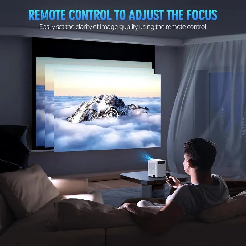 HD Wireless Projector with Built-in WiFi and Bluetooth – Streaming-Ready Display Device