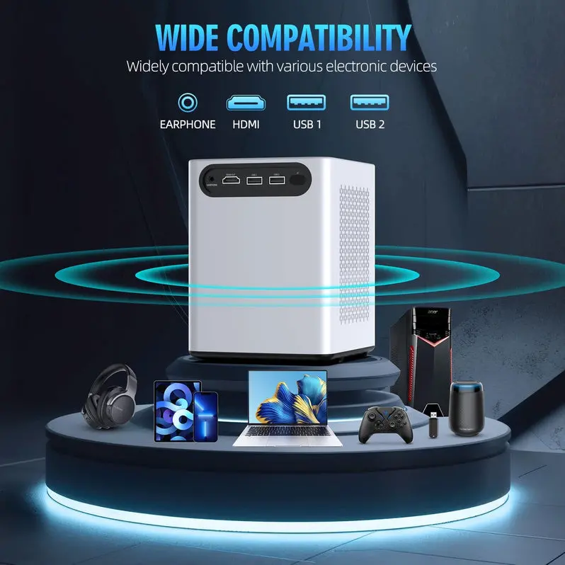 HD Wireless Projector with Built-in WiFi and Bluetooth – Streaming-Ready Display Device