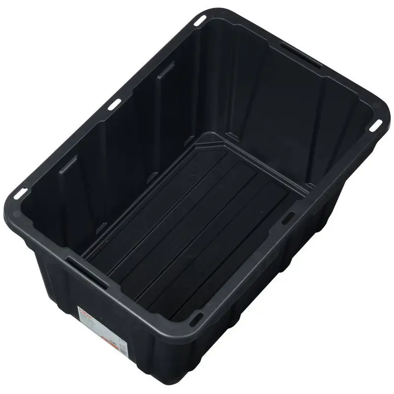 HDX 27-Gallon Waterproof Stackable Storage Tote – Black Body & Yellow Lid, 5-Pack Value Set